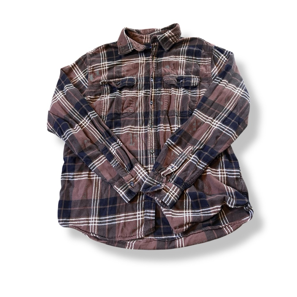 [George] Maroon Plaid Button Down Shirt